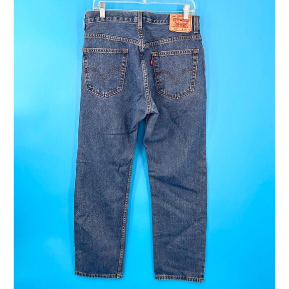 LEVIS 505 REGULAR FIT MENS BLUE DENIM JEANS W34 L32 Straight Leg! - Picture 6 of 7